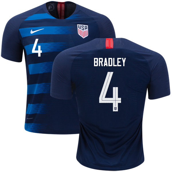 USA #4 Bradley Away Kid Soccer Country Jersey - Click Image to Close